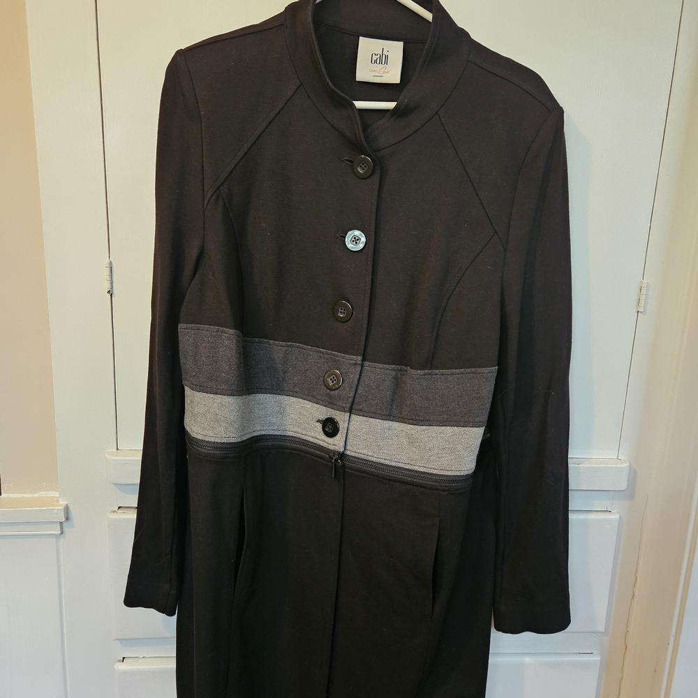 CAbi Black and Gray Covertible Jacket Classic Design